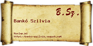 Bankó Szilvia névjegykártya