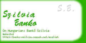 szilvia banko business card