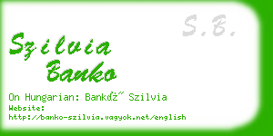 szilvia banko business card